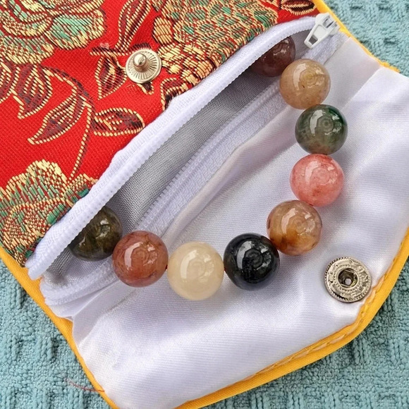 Natural Rainbow Rutile Quartz Beaded Stretch Bracelet. - Picture 1 of 4